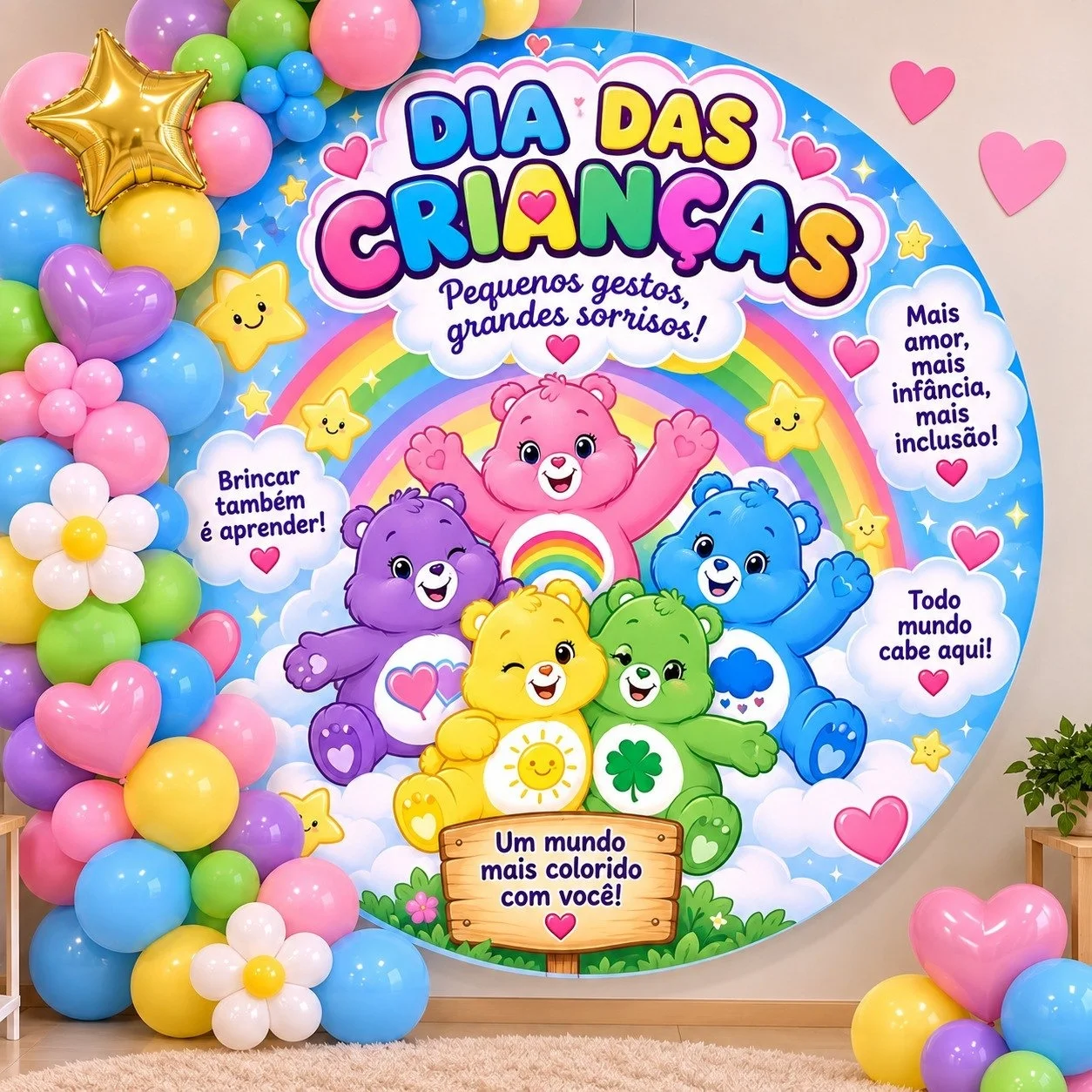 🌈 PAINEL DIA DAS CRIANÇAS – URSINHOS CARINHOSOS 🧸💖 — Datas comemorativas para Todas as séries: 🌈 Colorido, alegre e…