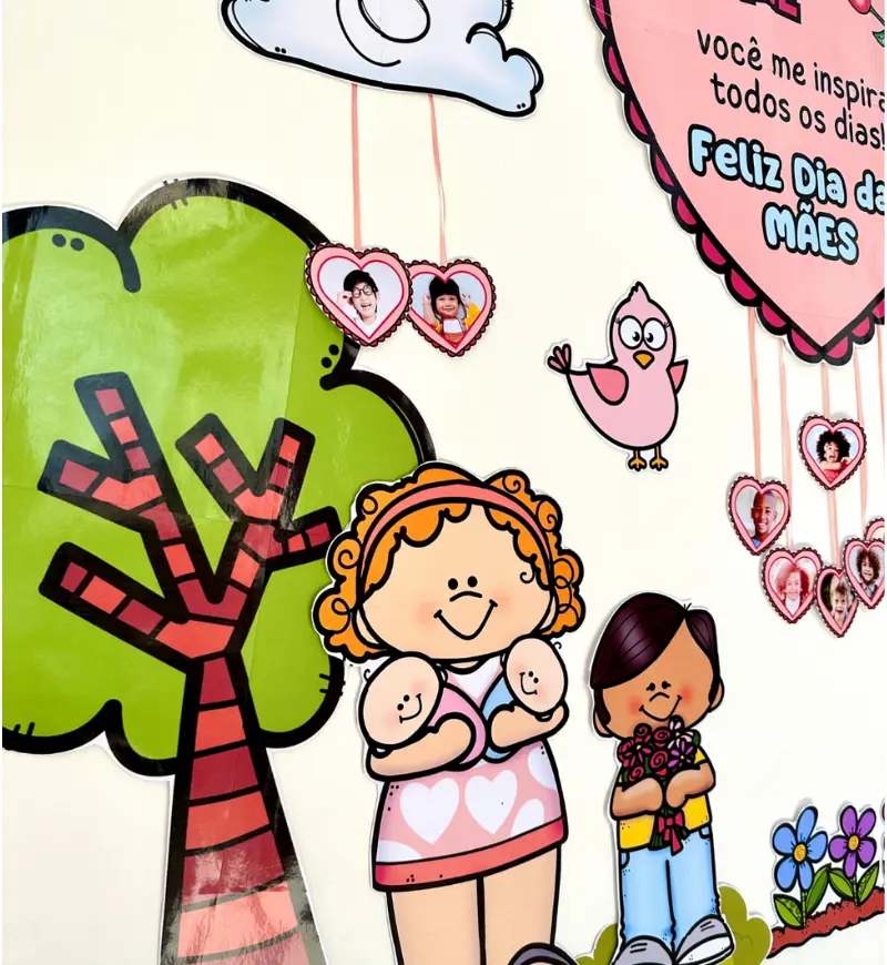 Painel Dia das Mães Gigante em PDF com Fotos das Crianças — amostra 4: Para quem é indicado