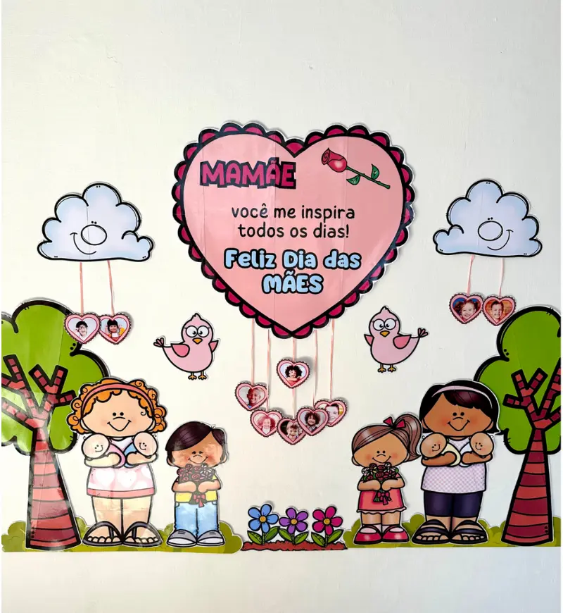 Painel Dia das Mães Gigante em PDF com Fotos das Crianças — Datas comemorativas para Educação Infantil: Prepare a decoração…