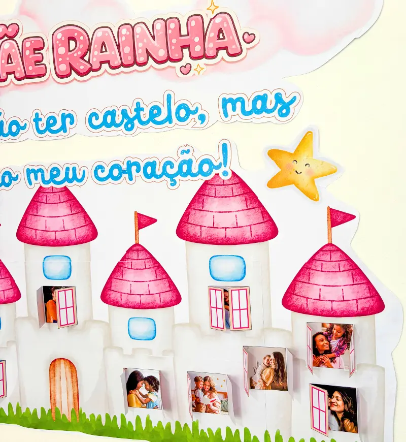 Painel Dia das Mães Mamãe Rainha com Fotos da Turma — amostra 1: Painel Dia das Mães Mamãe Rainha
