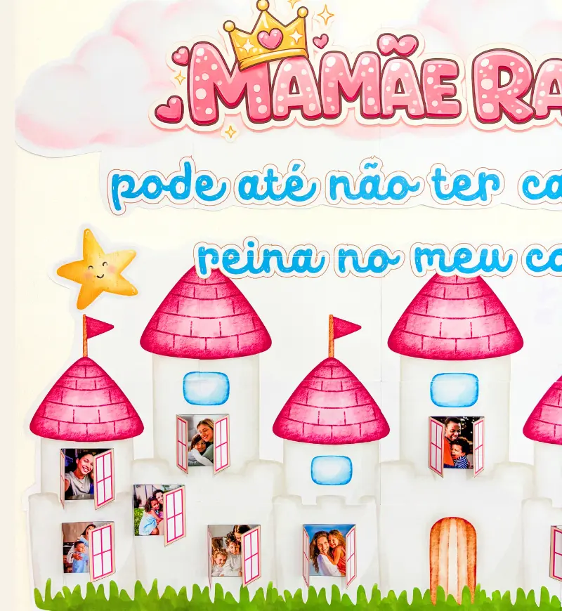 Painel Dia das Mães Mamãe Rainha com Fotos da Turma — amostra 5: Transforme as fotos das mães da turma em uma homenagem…