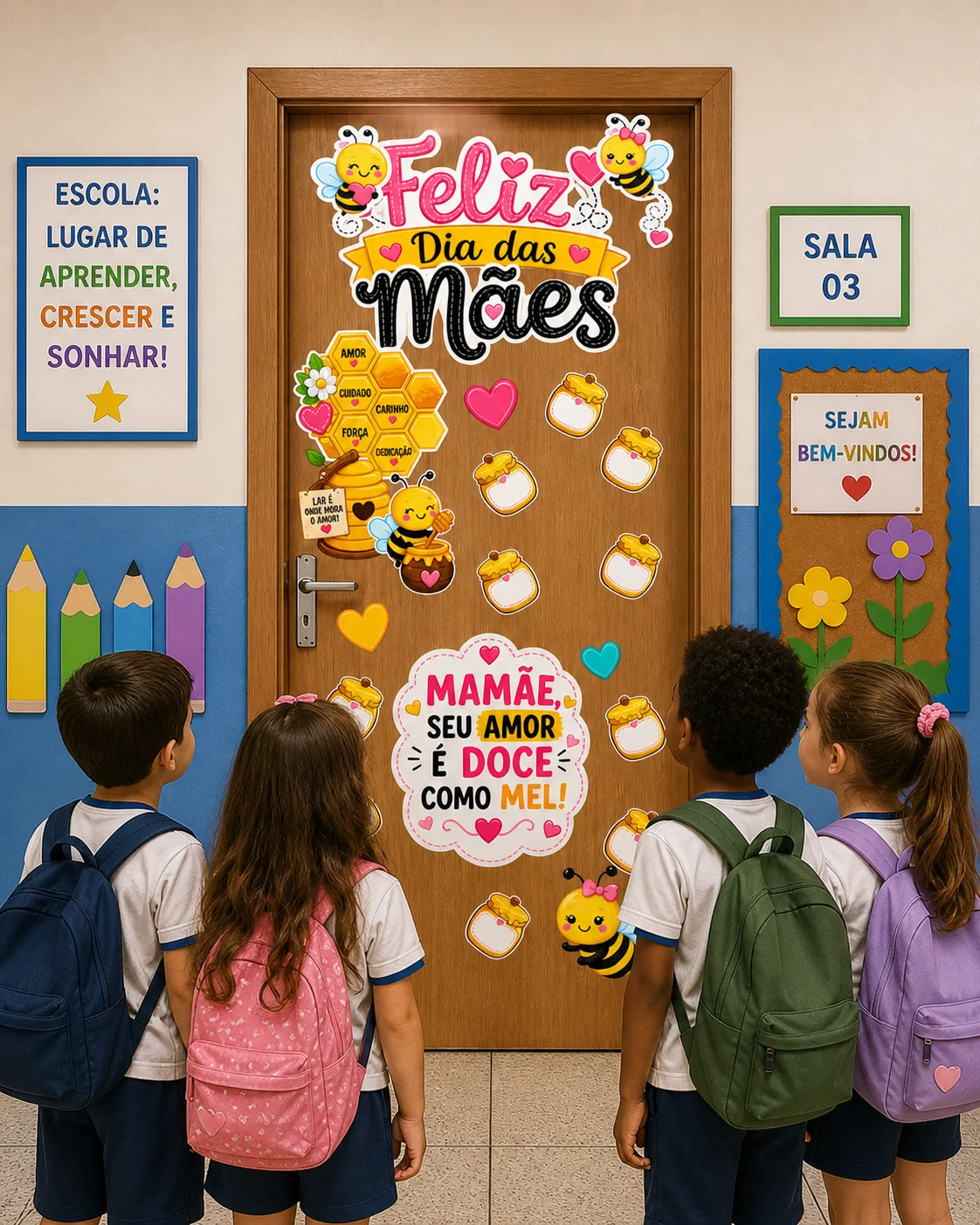 PAINEL DIA DAS MÃES – “MAMÃE, SEU AMOR É DOCE COMO MEL!” — capa do material