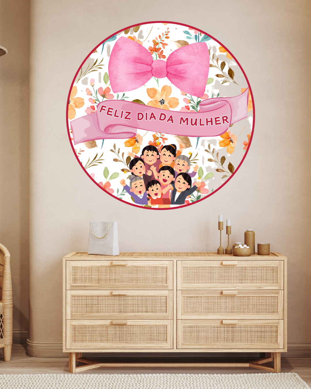 Painel dia das mulheres (redondo) – PDF para Imprimir — capa do material