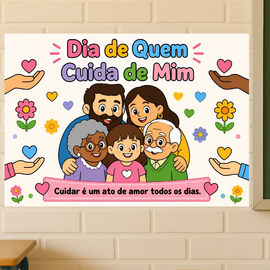 Painel Dia de Quem Cuida de Mim – PDF para Imprimir — Datas comemorativas para Educação Infantil: Celebre o amor em todas…