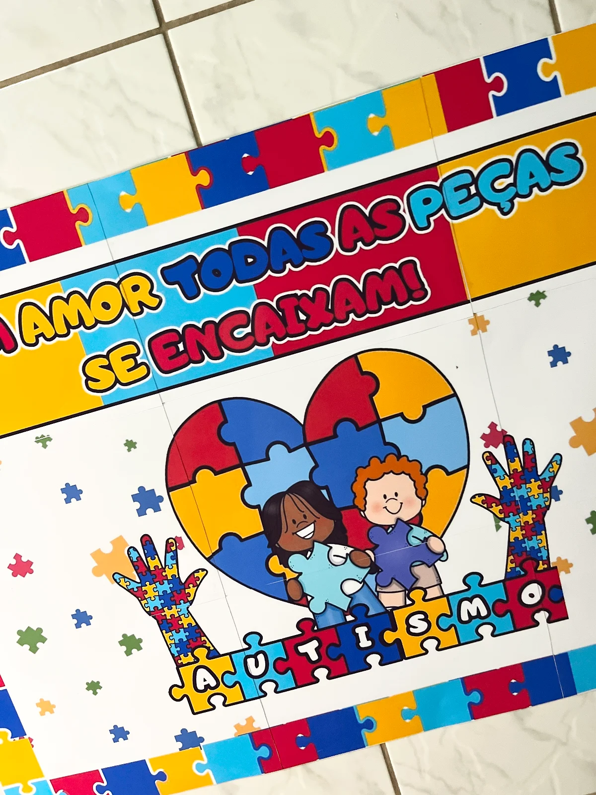 Painel Dia do Autismo | Conscientização, Inclusão e Educação na Escola — amostra 4: Este painel pedagógico foi desenvolvido…