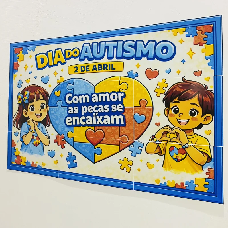 Painel Dia do Autismo — amostra 1: Um painel lindo, colorido e cheio de significado para trabalhar inclusão, respeito e…