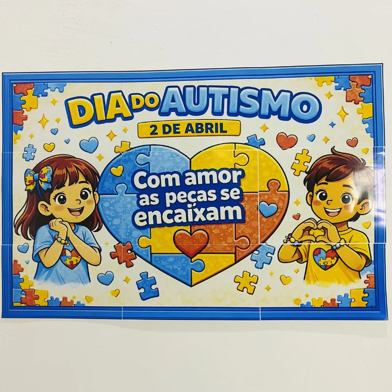 Painel Dia do Autismo — amostra 2: Um painel lindo, colorido e cheio de significado para trabalhar inclusão, respeito e…