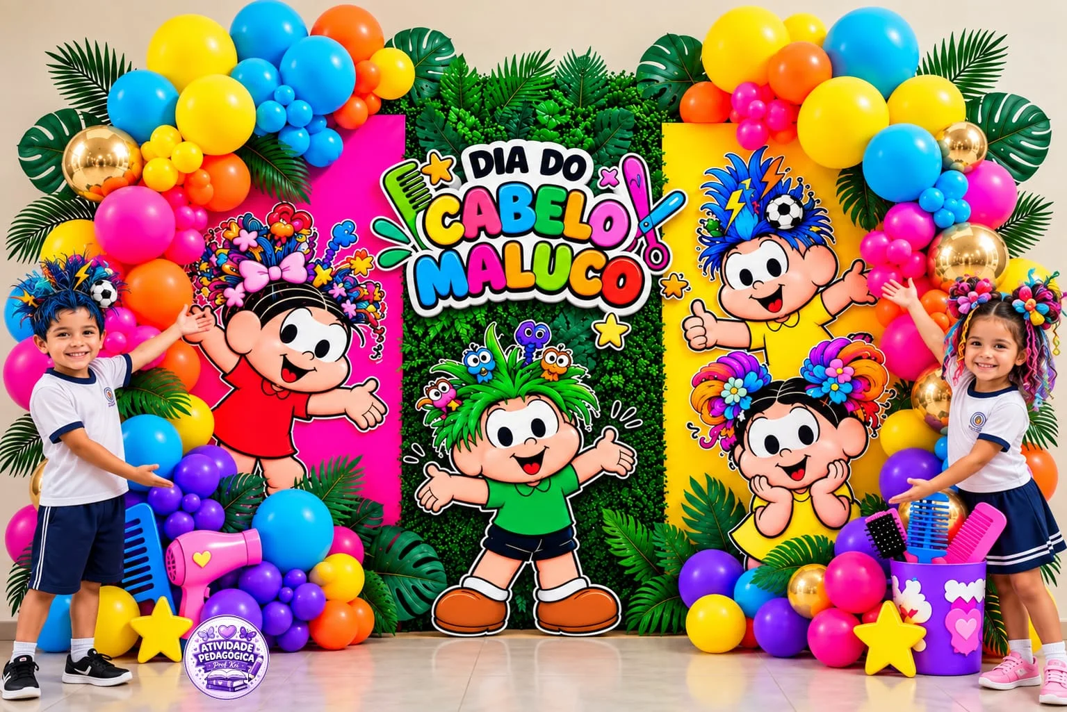 PAINEL DIA DO CABELO MALUCO 💇‍♂️🎈 — capa do material
