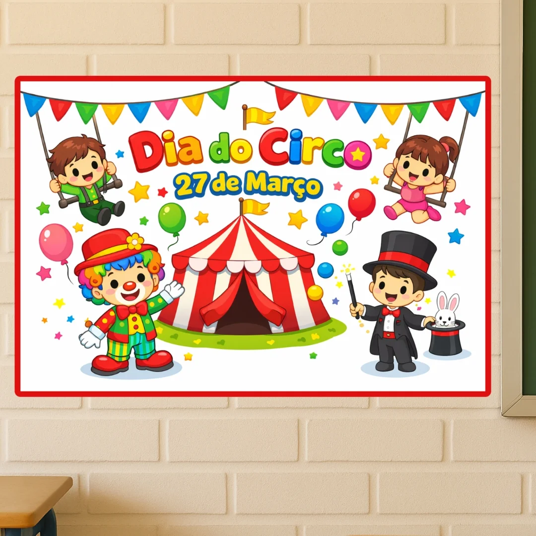 Painel Dia do Circo (2 tamanhos) – PDF para Imprimir — capa do material