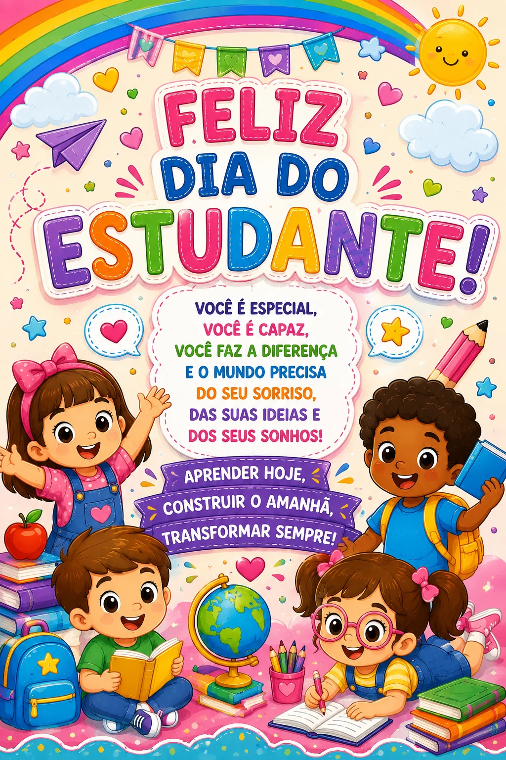 🎓✨ Painel Dia do Estudante – 16 Folhas A4 ✨🎓 — capa do material