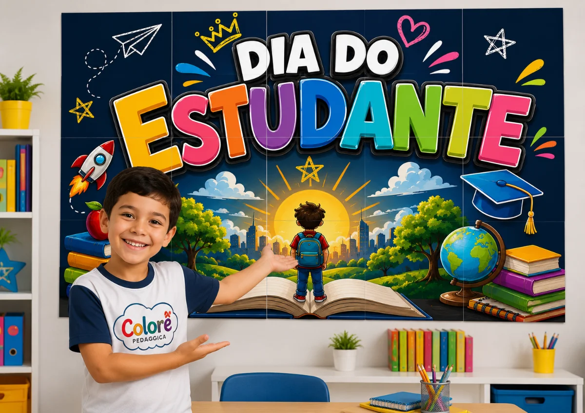 🎓✨ Painel Dia do Estudante – 16 Folhas A4 ✨🎓 — capa do material
