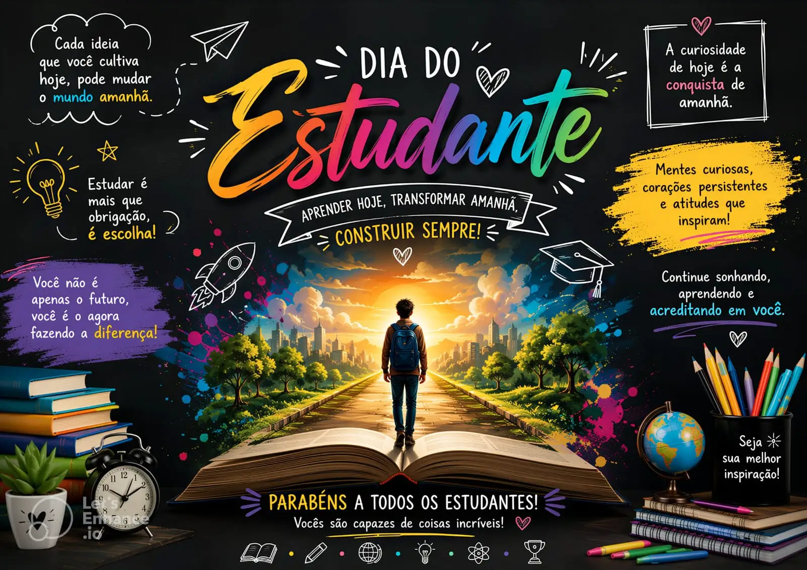 🎓✨ Painel Dia do Estudante – 20 Folhas A4 ✨🎓 — amostra 3: 🎓✨ Painel Dia do Estudante – 20 Folhas A4 ✨🎓 Transforme a…