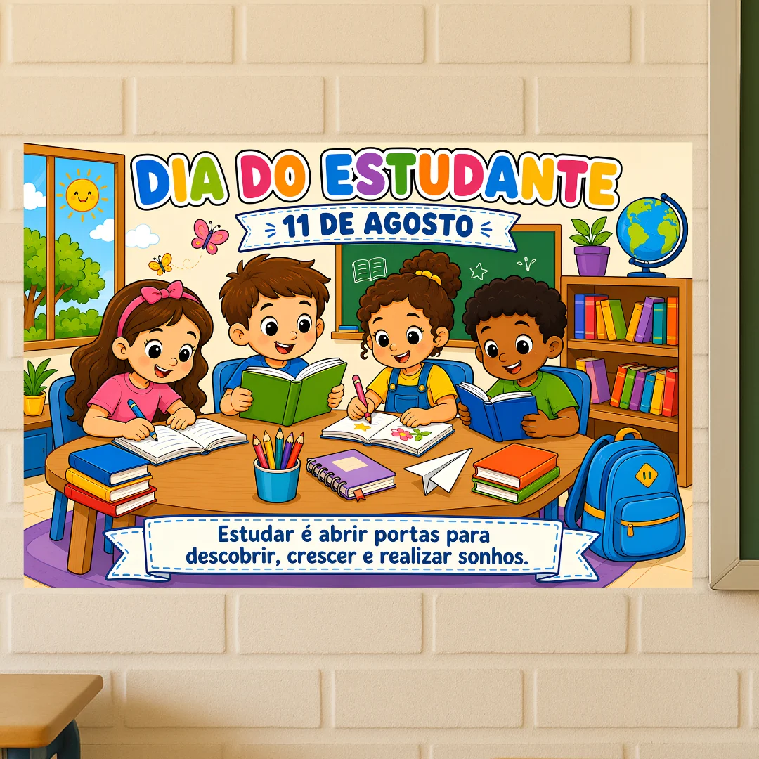 Painel Dia do Estudante – Decoração Escolar — amostra 1: Transforme a sua sala de aula em um espaço ainda mais acolhedor e…