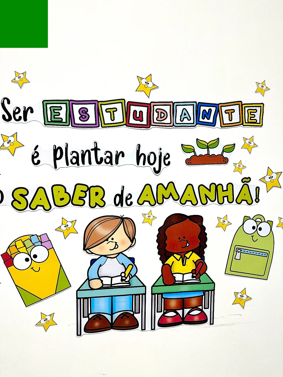 Painel Dia do Estudante – PDF para Imprimir — amostra 4: Painel decorativo tema Dia do Estudante para ser utilizado em…