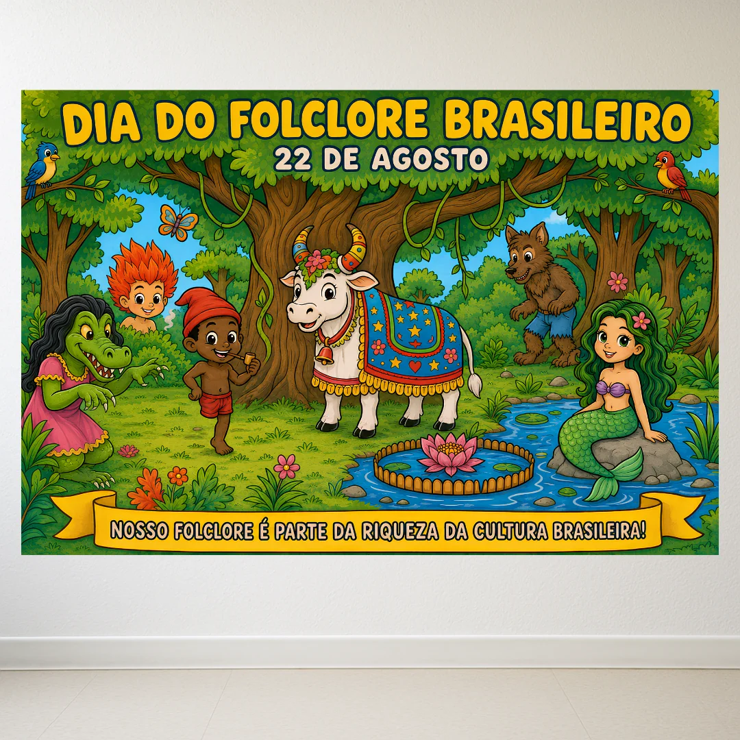 Painel Dia do Folclore (22 de Agosto) - 2 Tamanhos — amostra 2: Painel Dia do Folclore (22 de Agosto) - 2 Tamanhos em PDF…