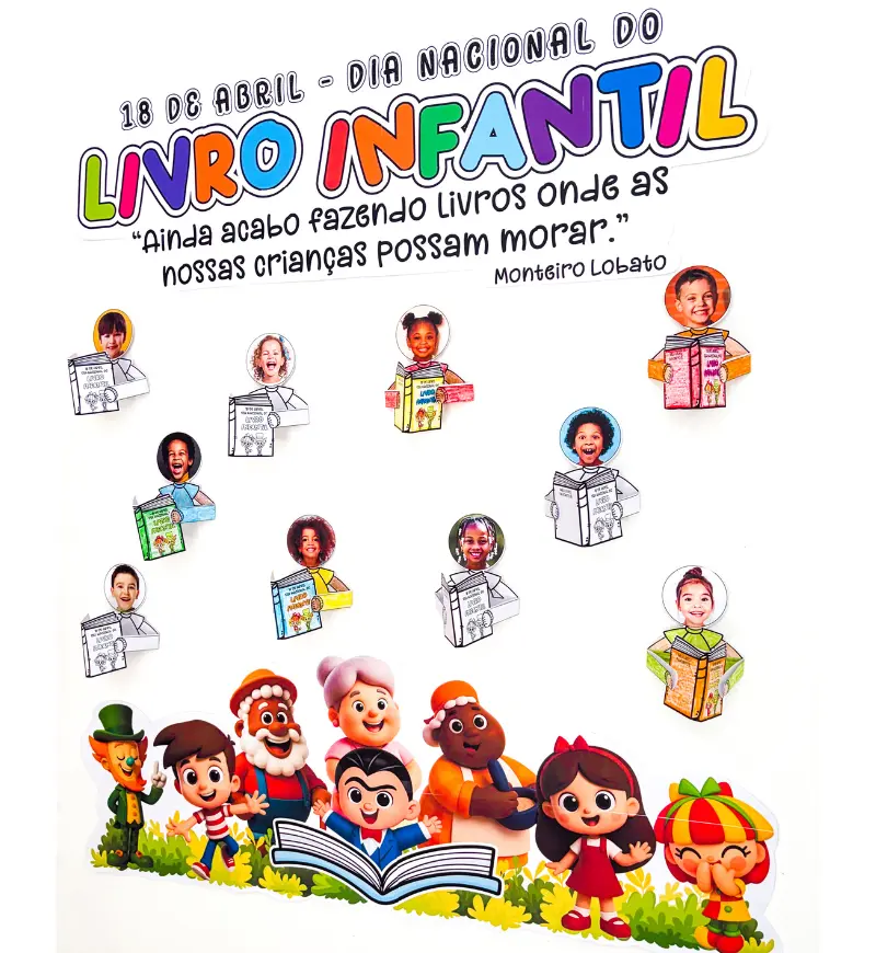 Painel Dia do Livro Infantil: atividade interativa em PDF — amostra 2: O que acompanha o material