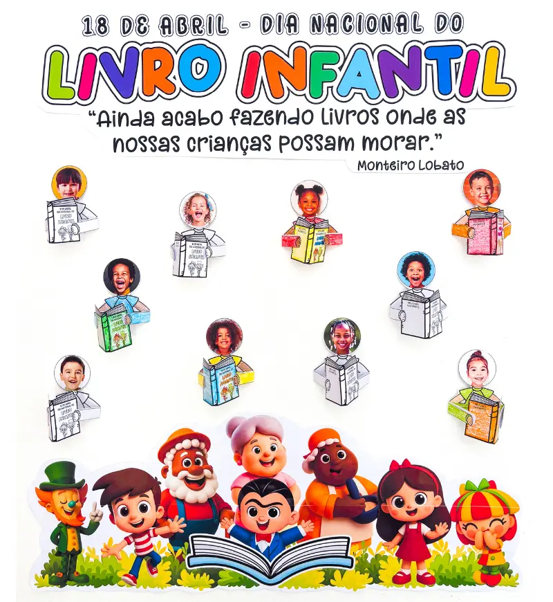 Painel Dia do Livro Infantil: atividade interativa em PDF — capa do material