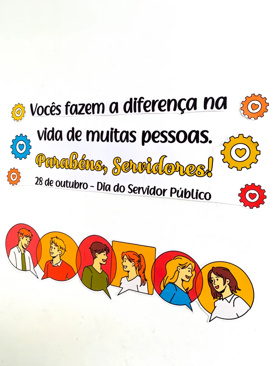 Painel Dia do Servidor Público para Imprimir em PDF com Sacolinha de Lembrancinha — amostra 3: Uma homenagem especial para…