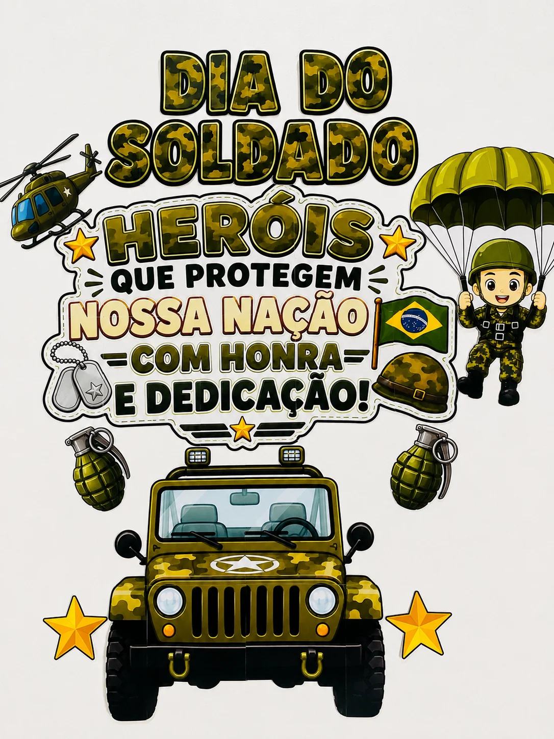 Painel – Dia do Soldado: Heróis que Protegem Nossa Nação para Revenda — amostra 4: Celebre o Dia do Soldado com um painel… Painel – Dia do Soldado: Heróis que Protegem Nossa Nação para Revenda — amostra 4: Celebre o Dia do Soldado com um painel…