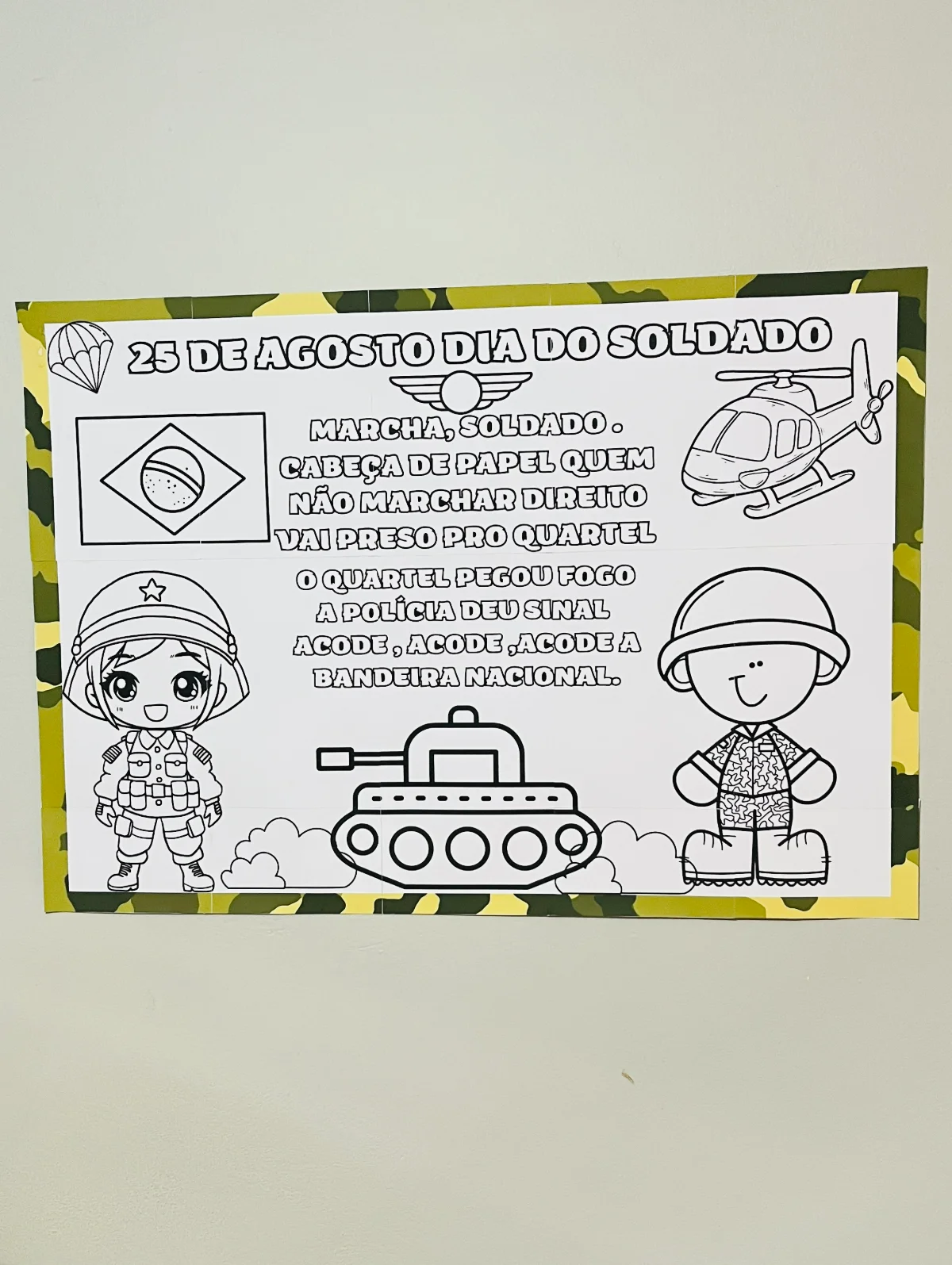 Painel dia do soldado para colorir – PDF para Imprimir — capa do material