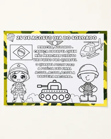 Painel dia do soldado para colorir — amostra 2: Transforme o aprendizado em uma experiência divertida e criativa