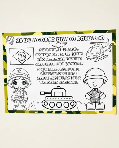 Painel dia do soldado para colorir — amostra 3: Transforme o aprendizado em uma experiência divertida e criativa