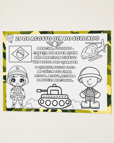 Painel dia do soldado para colorir — amostra 4: Transforme o aprendizado em uma experiência divertida e criativa