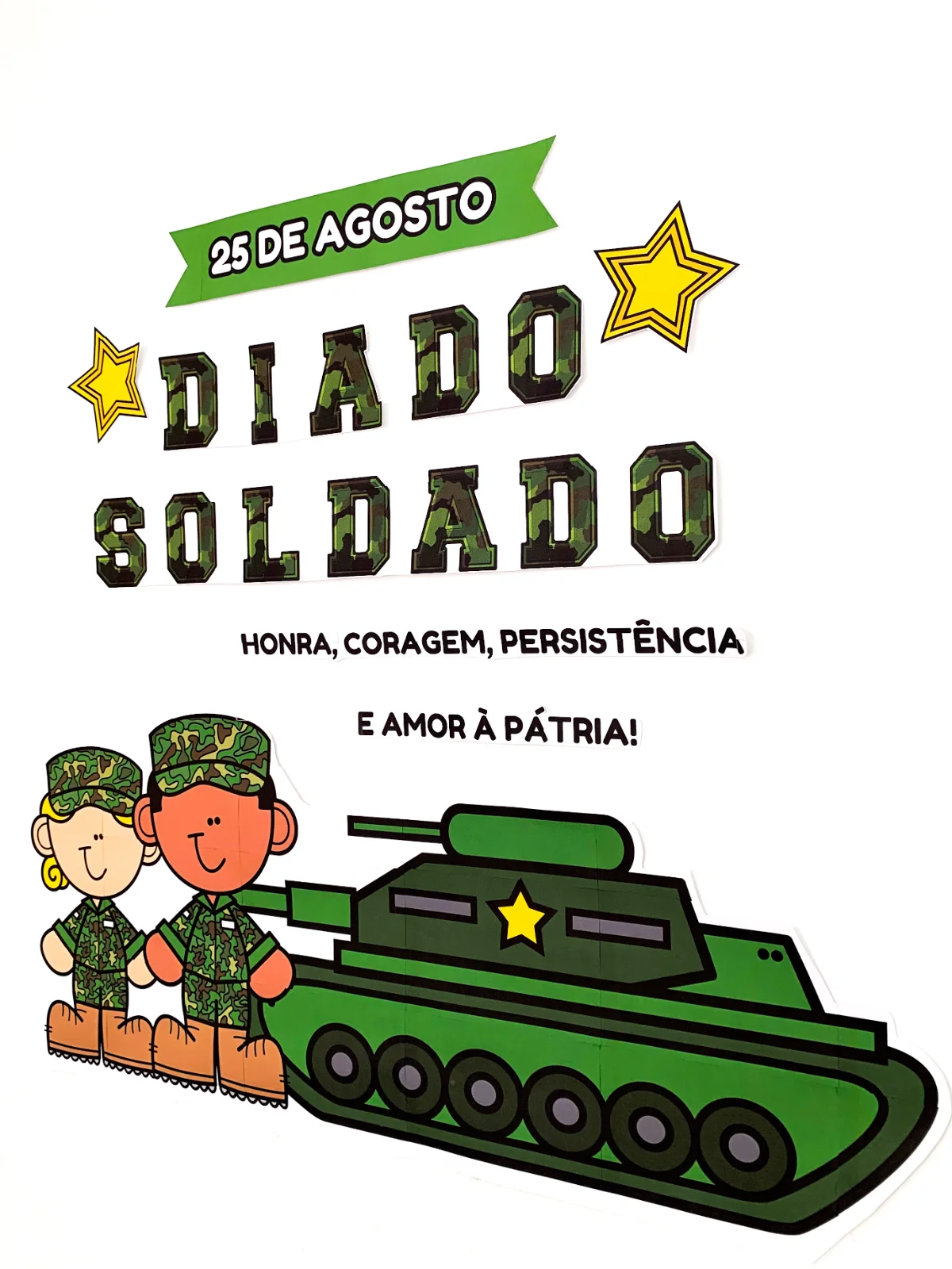 Painel Dia do Soldado — amostra 2: Painel Dia do Soldado para decorar a sala de aula e trabalhar a data comemorativa de…