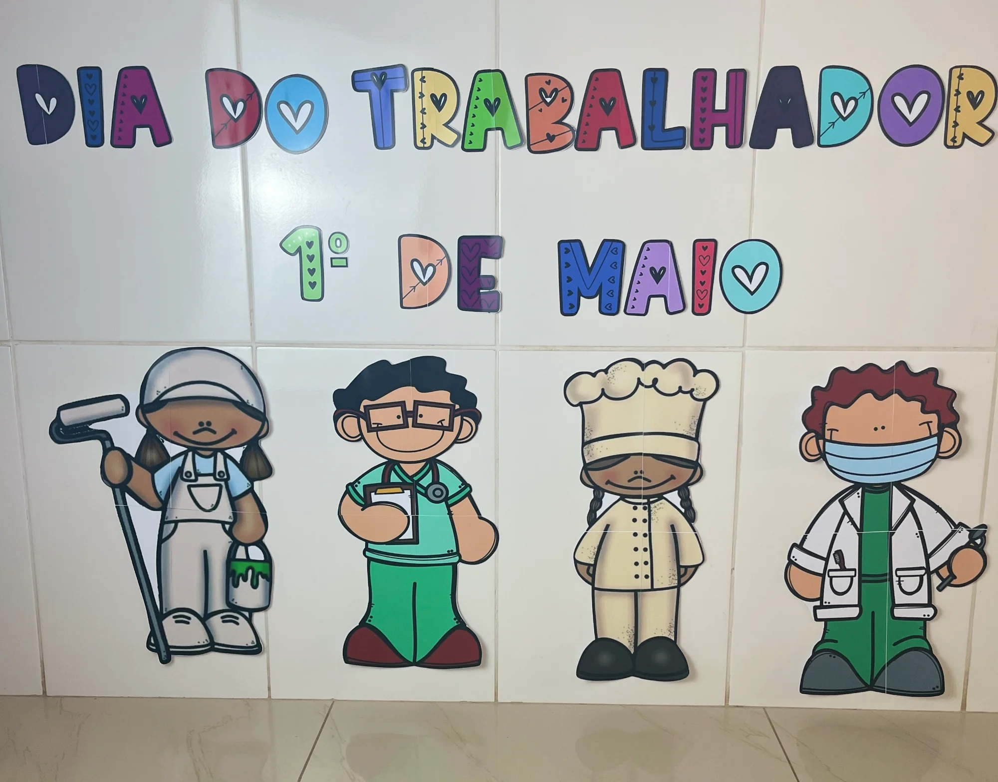 PAINEL DIA DO TRABALHADOR - ANOS INICIAIS — amostra 2: Uma proposta linda para decorar a escola e trabalhar com as crianças…