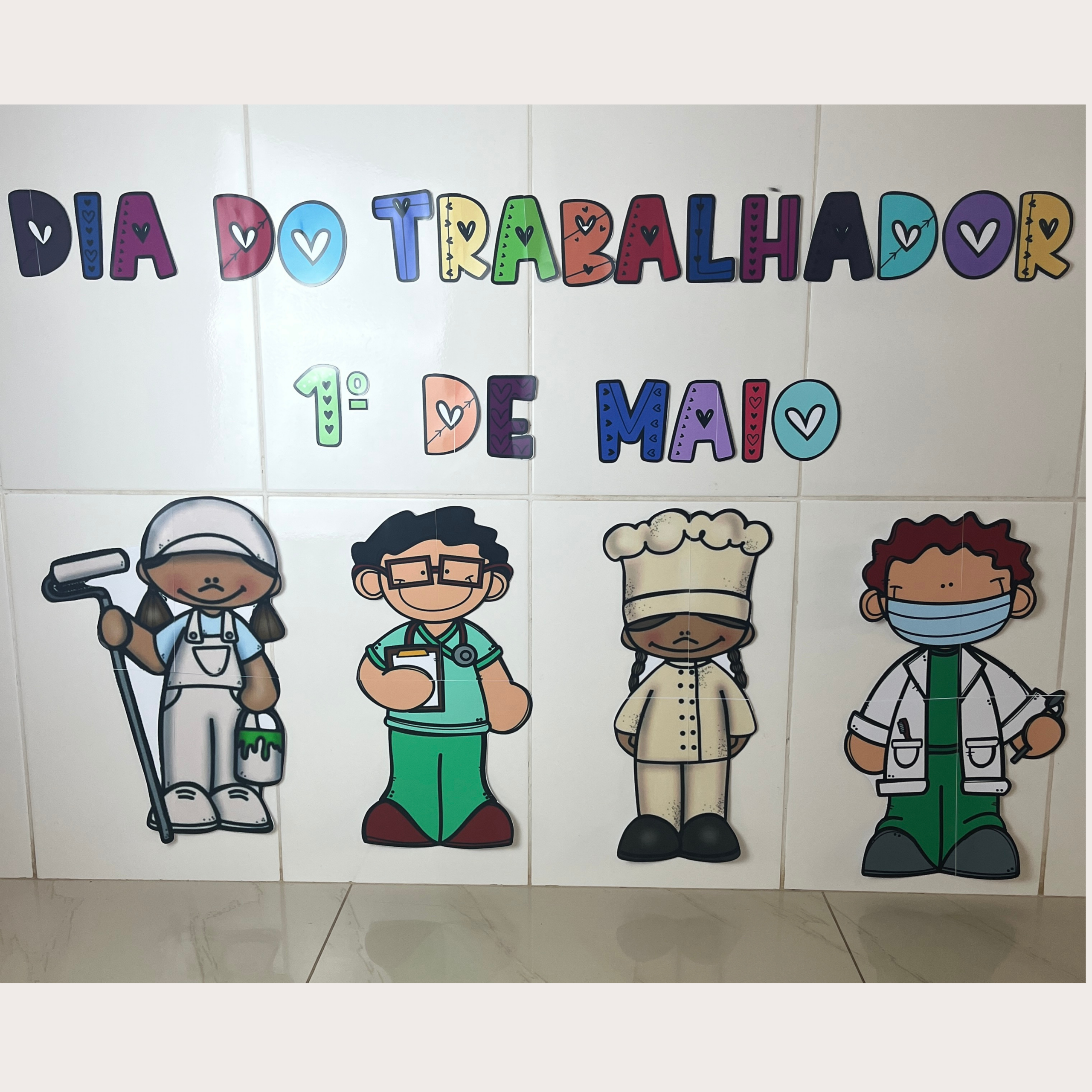 Painel dia do trabalhador – Material Pedagógico — Datas comemorativas para Todas as séries: ROFS, OLHA ESSE PAINEL LINDO DO…