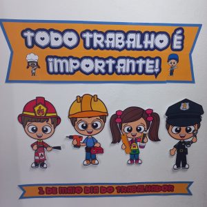 Painel dia do trabalhador – PDF para Imprimir — Datas comemorativas para Todas as séries: Painel educativo sobre o Dia do…