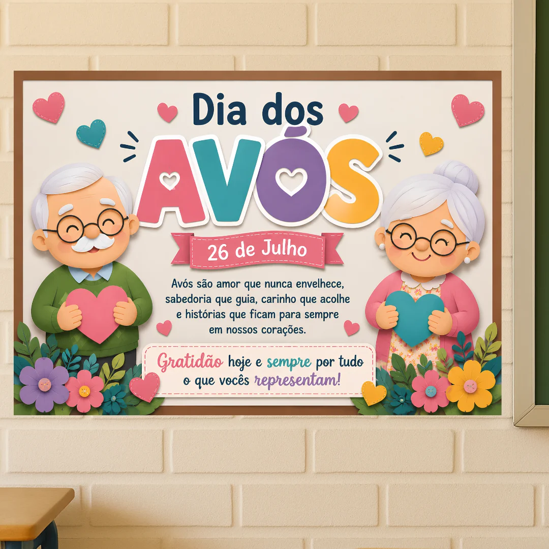 Painel dia dos Avós – Material Pedagógico — amostra 1: O Painel Dia dos Avós – 26 de Julho é um recurso pedagógico…