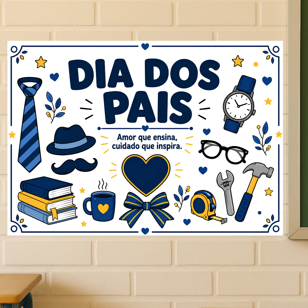 Painel Dia dos Pais (8 ou 18 Folhas A4) – PDF para Imprimir — capa do material