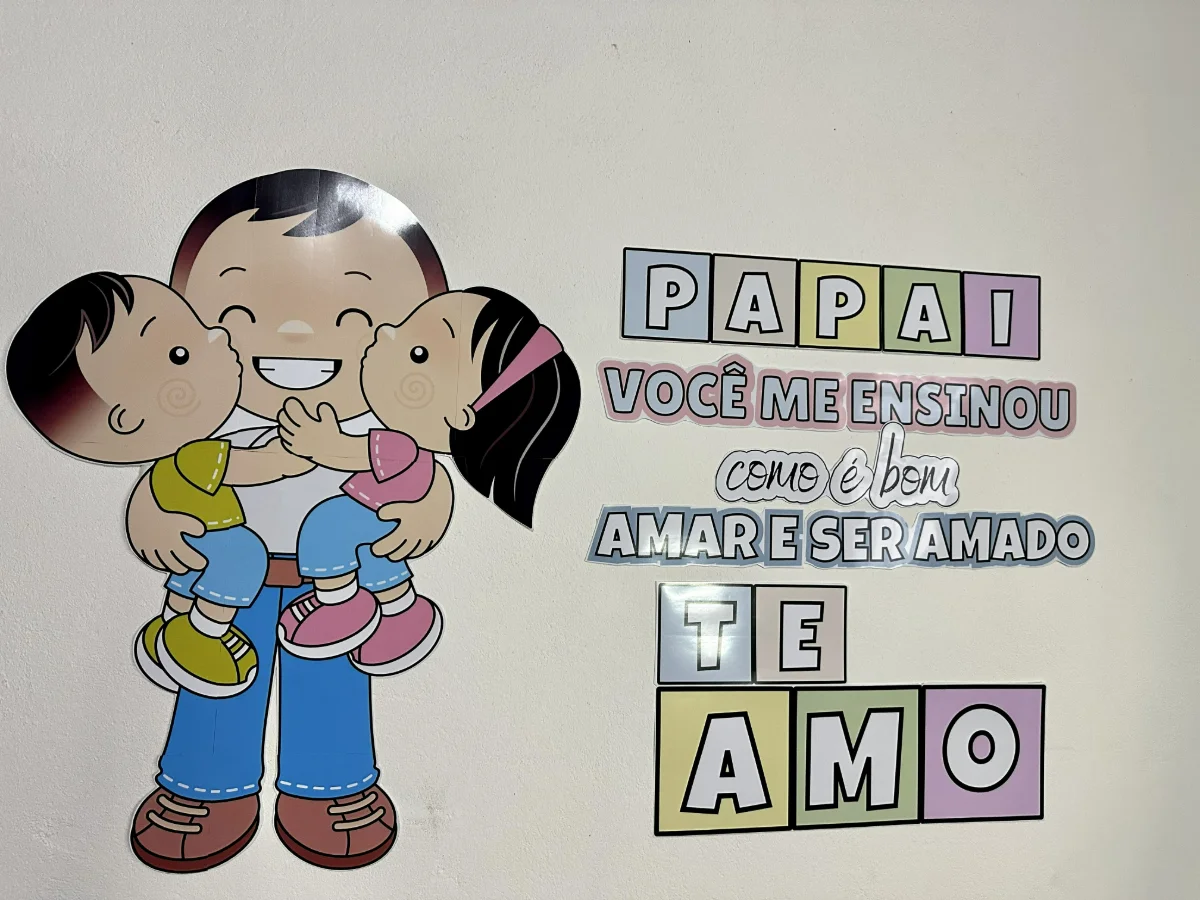 Painel Dia dos Pais – Material Pedagógico — amostra 4: O Painel Dia dos Pais inclui a frase: "PAPAI, VOCÊ ME ENSINOU COMO É…