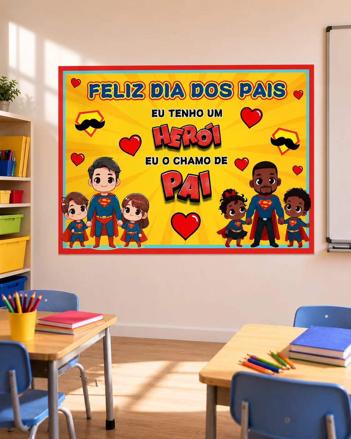 Painel dia dos pais – meu pai herói – PDF para Imprimir — Datas comemorativas para Educação Infantil: Uma decoração…