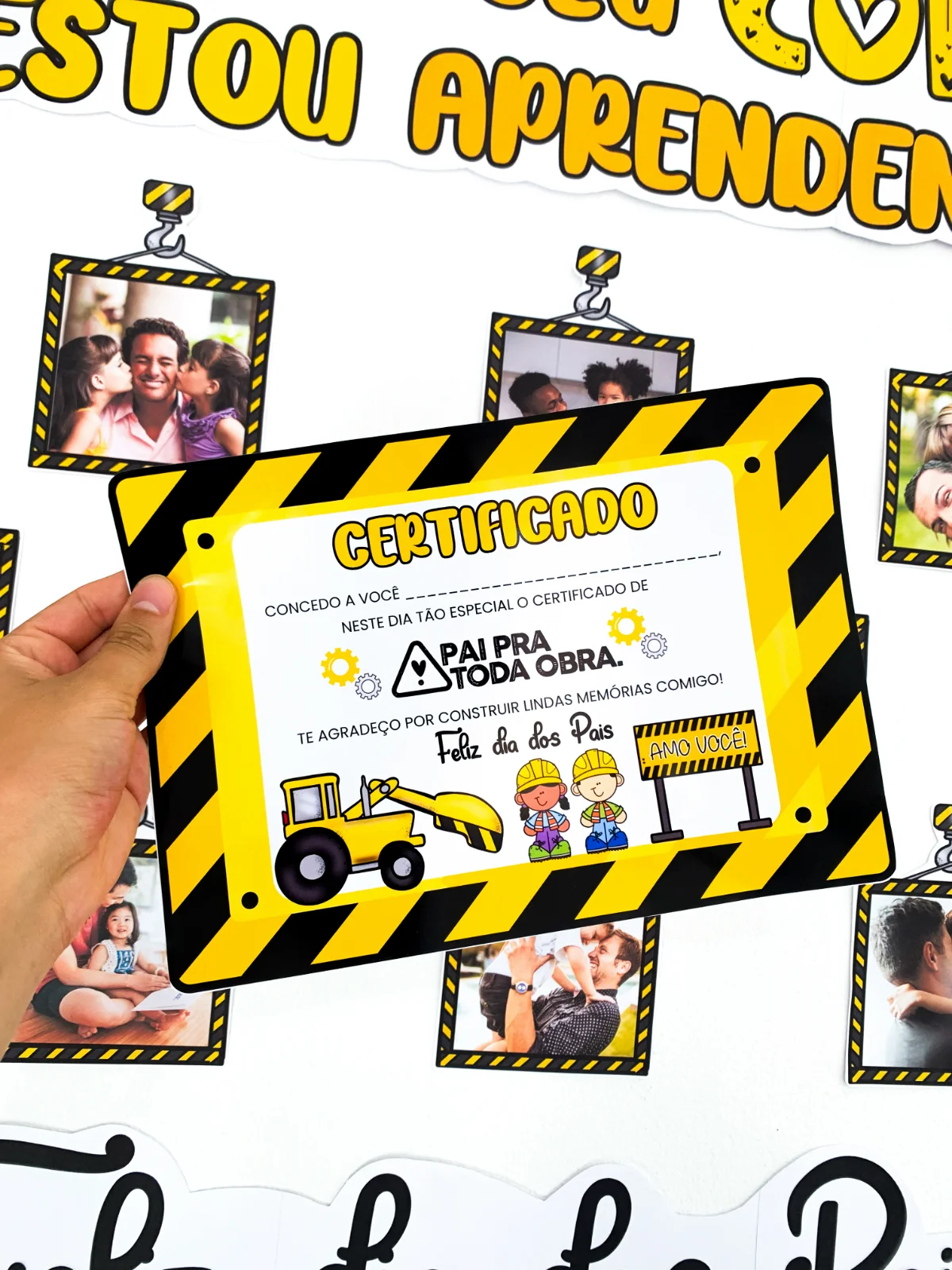 Painel Dia dos Pais – Pai pra Toda Obra – PDF para Imprimir — amostra 4: Celebre o Dia dos Pais com um painel repleto de…