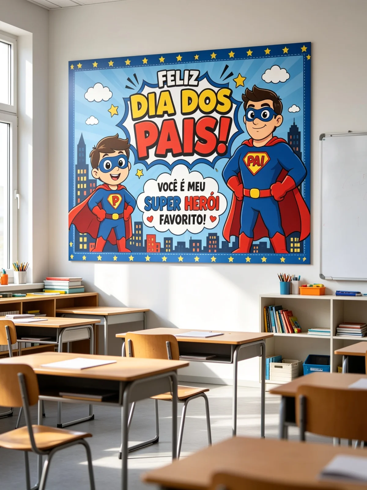 Painel dia dos pais – super-herói – PDF para Imprimir — capa do material