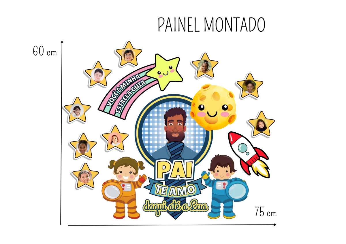 Painel Dia dos Pais Tema Estrelas – PDF para Imprimir — amostra 4: O Painel Dia dos Pais montado possui 75 cm de… Painel Dia dos Pais Tema Estrelas – PDF para Imprimir — amostra 4: O Painel Dia dos Pais montado possui 75 cm de…