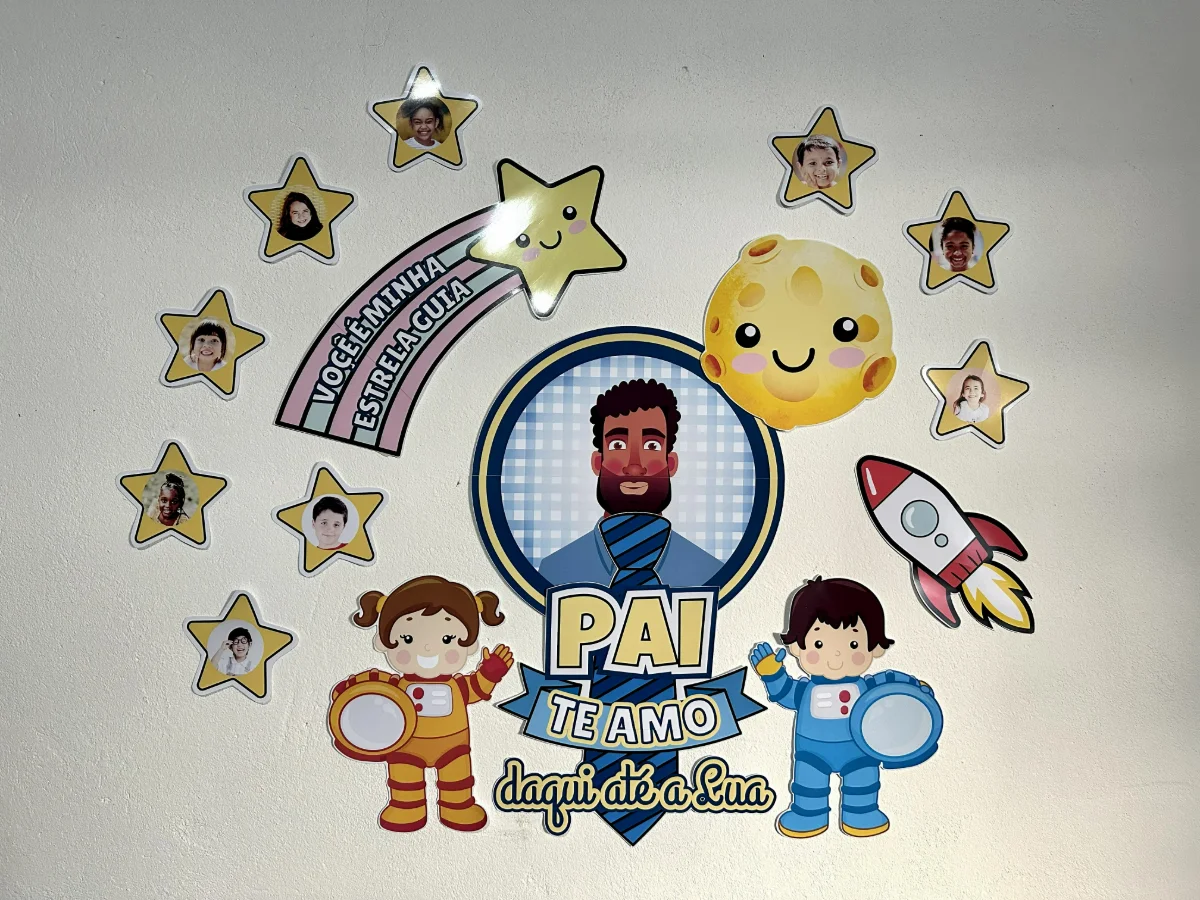 Painel Dia dos Pais Tema Estrelas – PDF para Imprimir — Alfabetização para Educação Infantil: O Painel Dia dos Pais montado…