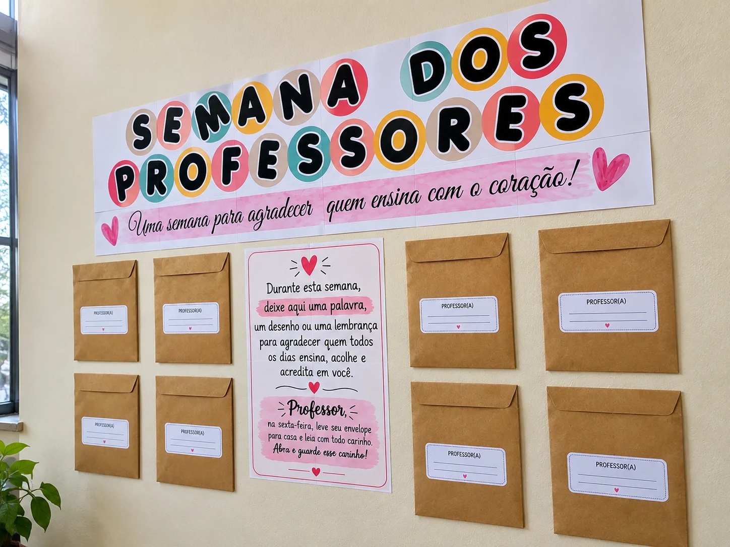 Painel Dia dos Professores - 15 de outubro — amostra 2: Painel Dia dos Professores para envolver alunos e famílias em uma…