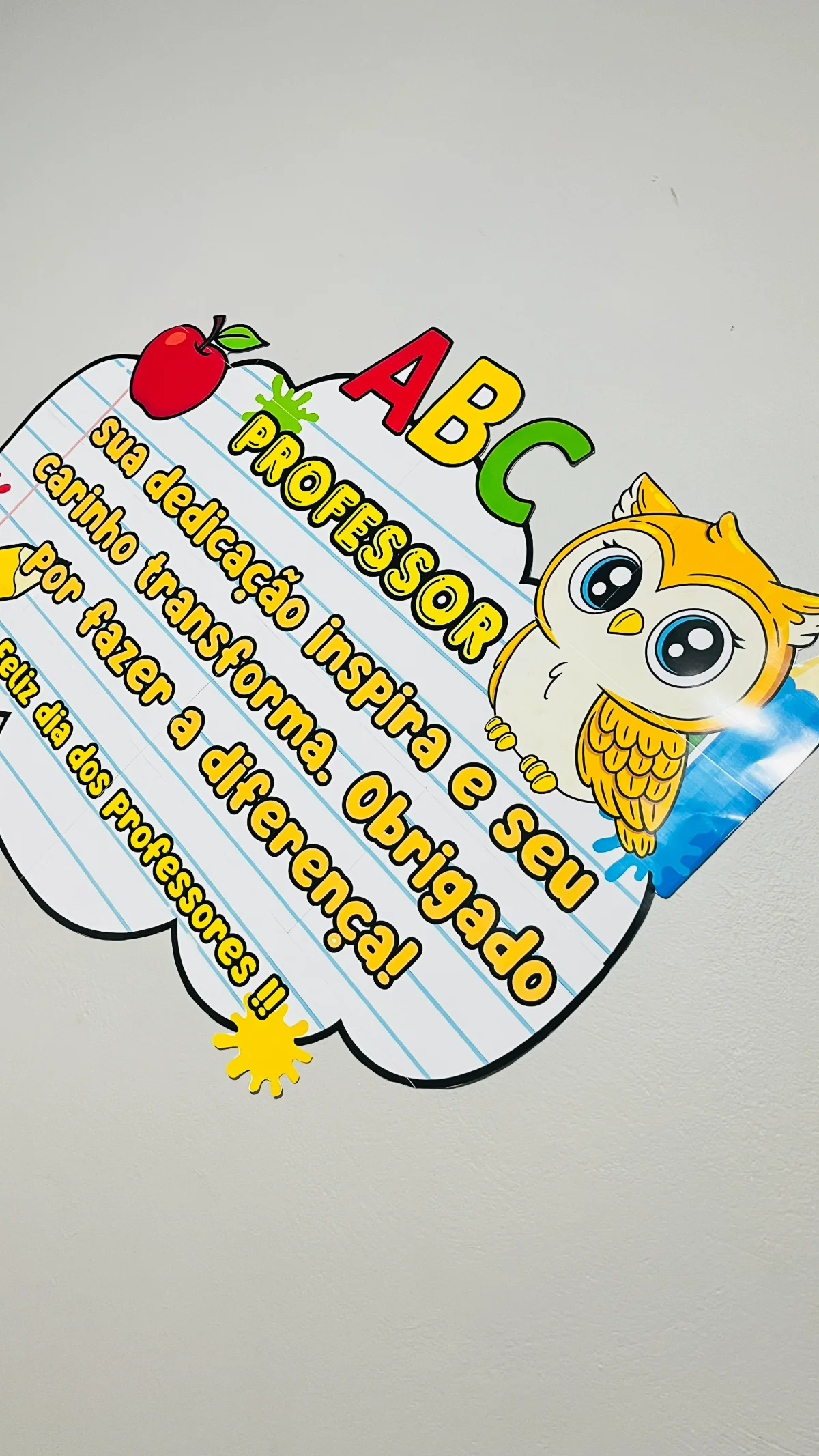 Painel Dia dos Professores ABC – PDF para Imprimir — amostra 1: Formato e entrega