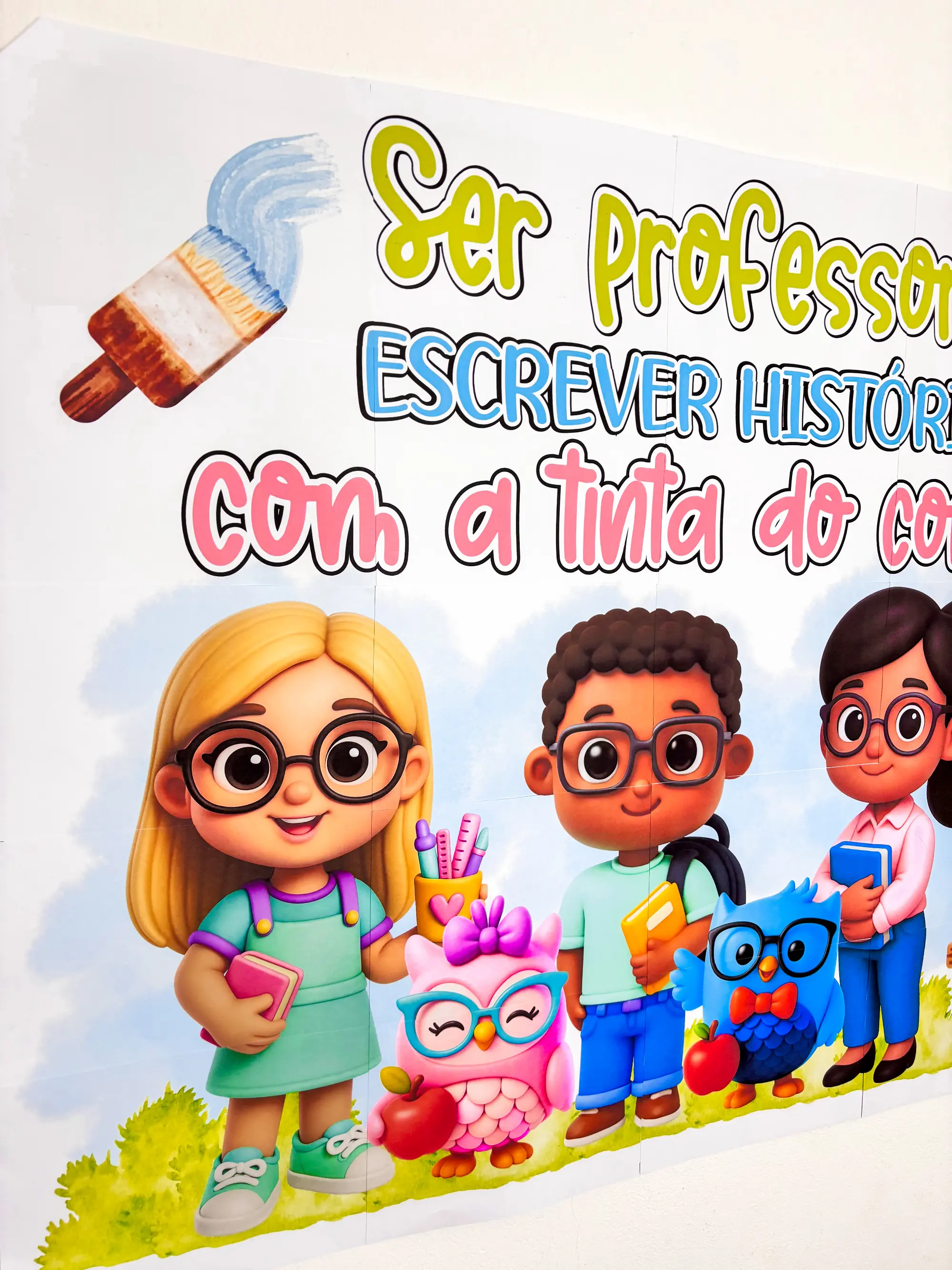 Painel Dia dos Professores (Ampliado em 25 Folhas A4) — amostra 3: Ele vai dividido em 25 folhas prontinhas para imprimir,…
