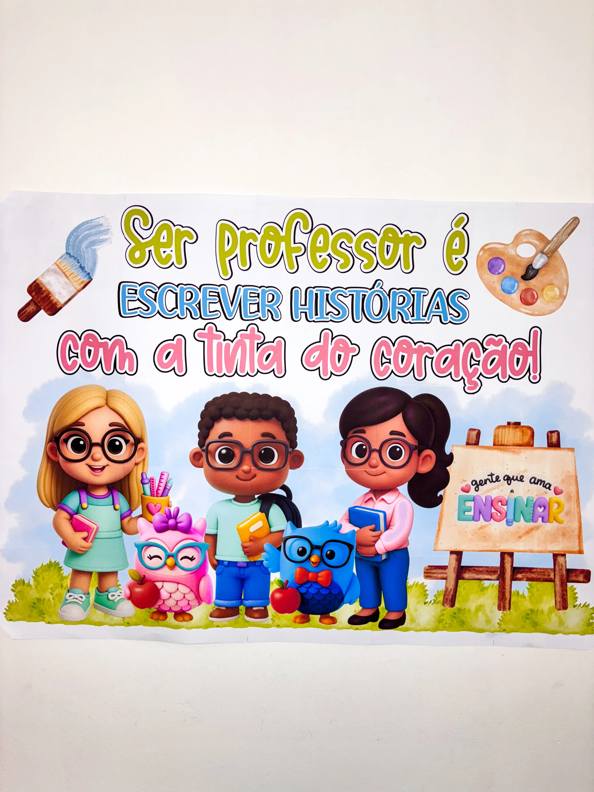 Painel Dia dos Professores (Ampliado em 25 Folhas A4) — História para Educação Infantil: Painel do Dia dos Professores em PDF