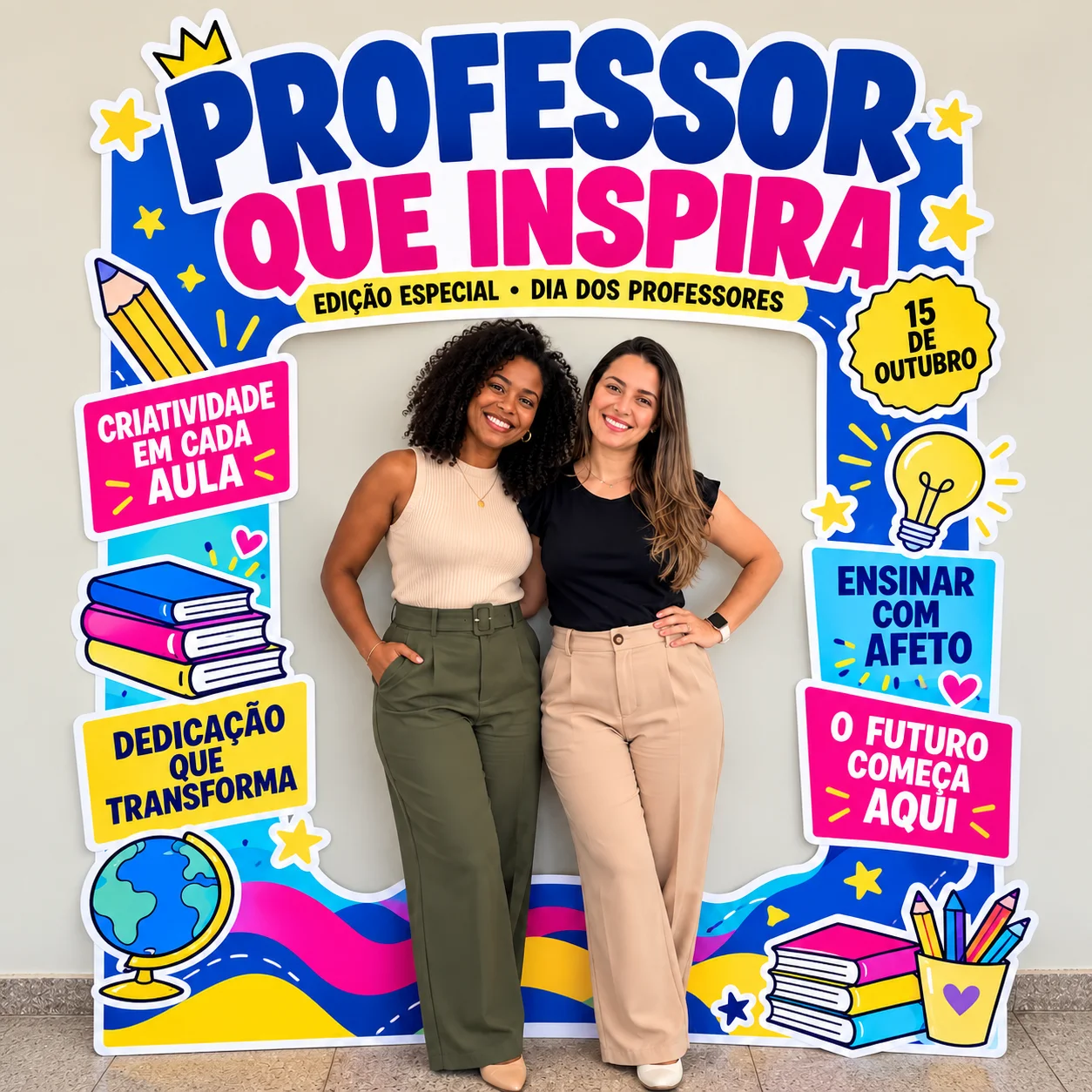Painel Dia dos Professores – Capa de Revista para Fotos — Datas comemorativas para Educação Infantil: Painel Dia dos…