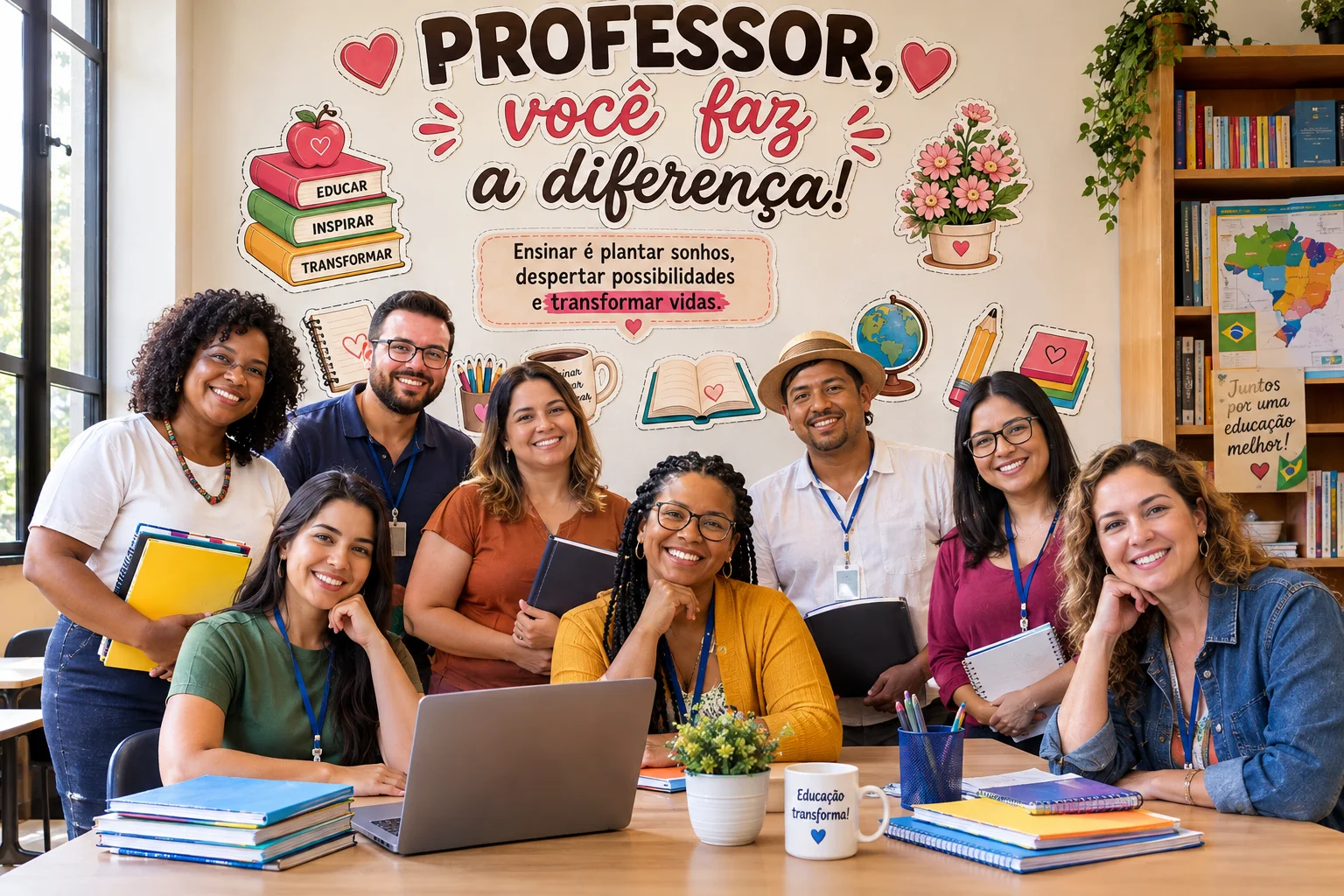 Painel Dia dos Professores Encantando quem Educa com Amor — amostra 2: Transforme a sala de aula em um espaço ainda mais…