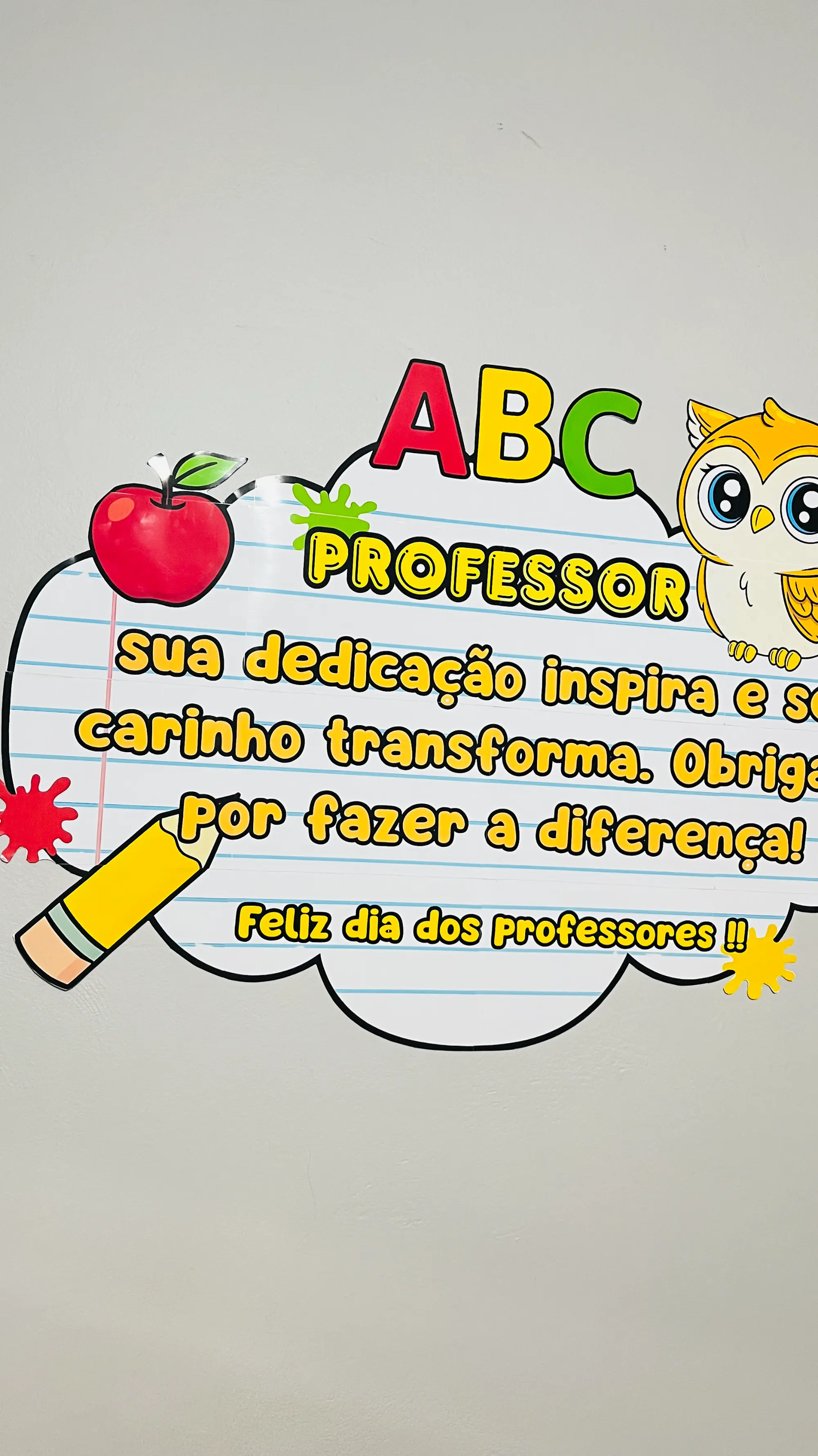 PAINEL DIA DOS PROFESSORES HOMENAGEM — amostra 1: Material especial para celebrar o Dia dos Professores com uma mensagem de…