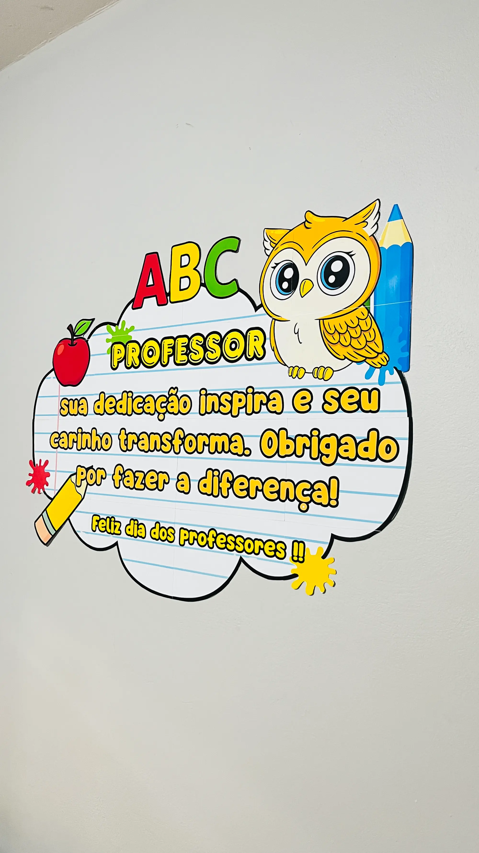 PAINEL DIA DOS PROFESSORES HOMENAGEM — amostra 3: Material especial para celebrar o Dia dos Professores com uma mensagem de…