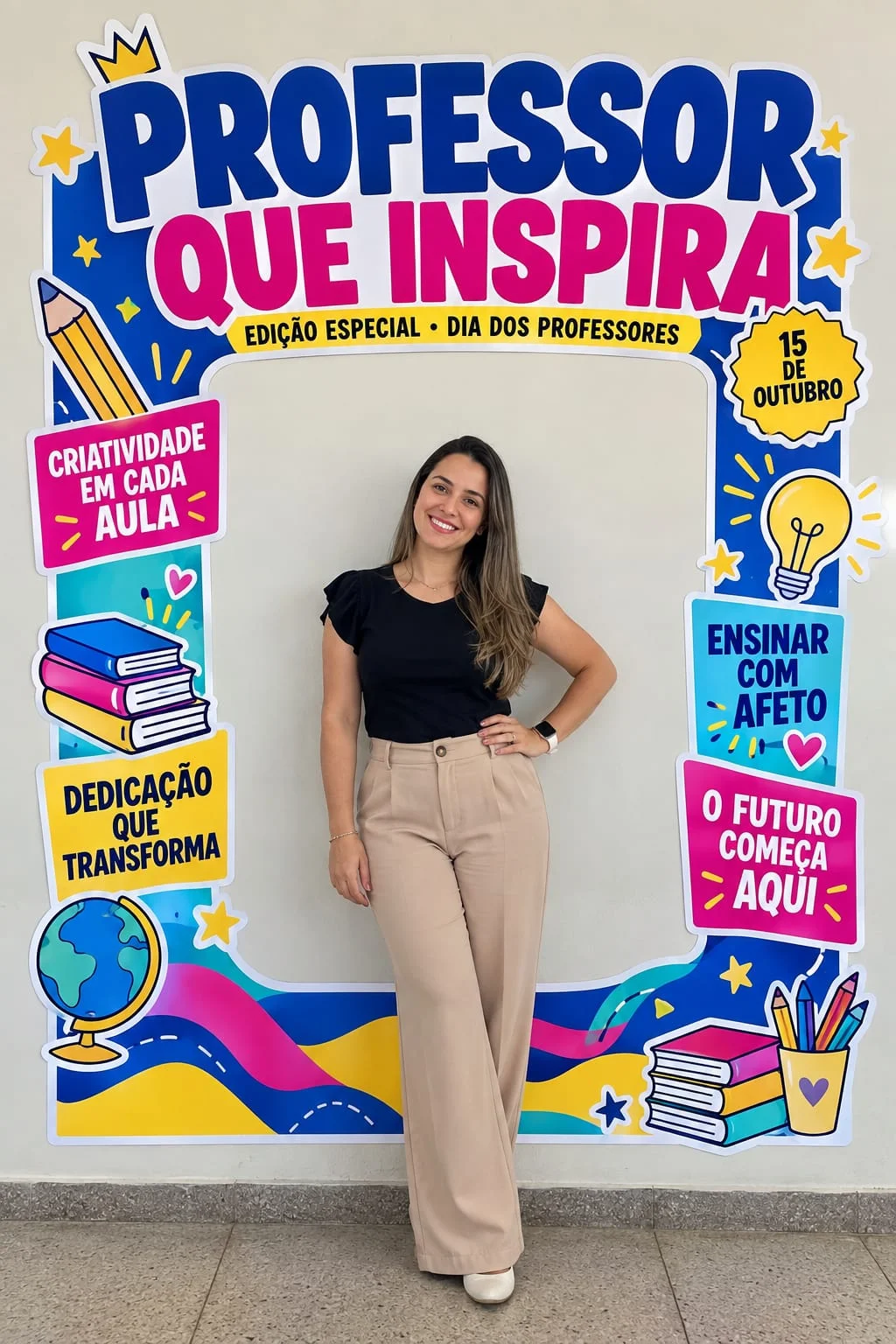 Painel Dia dos Professores — Professor que Inspira — amostra 1: Transforme o Dia dos Professores em uma homenagem…
