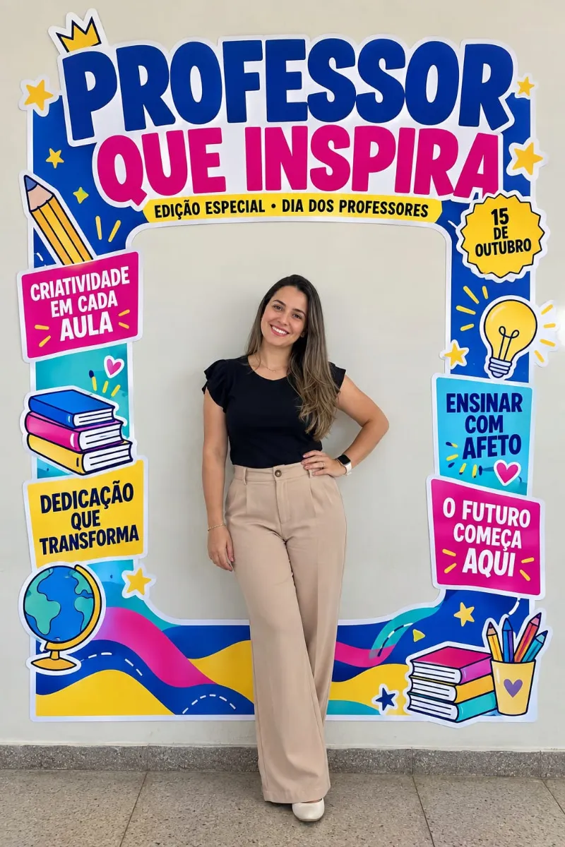 Painel Dia dos Professores – Professores que inspiram — amostra 2: ✅ Painel ampliado em 49 folhas A4 ✅ Guia de montagem ✅…