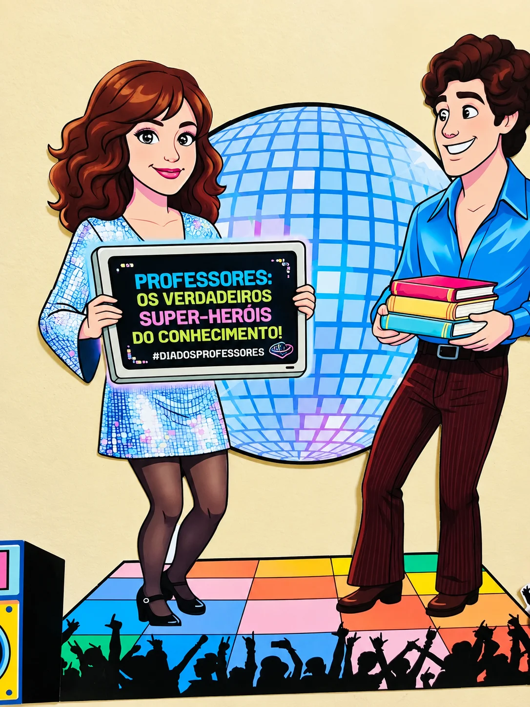 Painel Dia dos Professores – Tema Anos 80 | ao 5º Ano – Arte — amostra 3: Painel Dia dos Professores – Tema Anos 80 para…